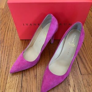 Ivanka Trump Women's Hot Pink Fuchsia Suede Heels